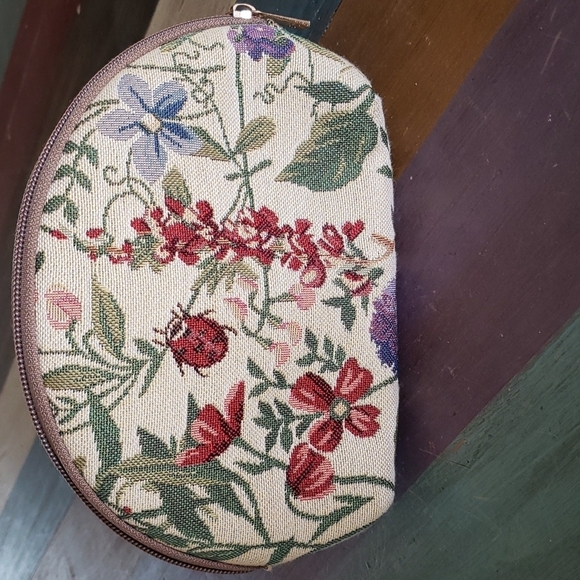 Rujks Museum Tapestry Multi Color Floral Coin Cosmetic Signare Bags - Picture 4 of 6